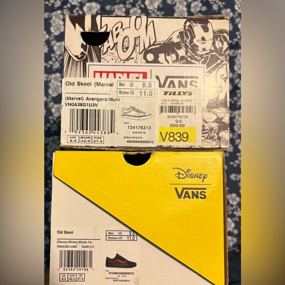 Vans Marvel Avengers Old Skool Sneakers and Mickey Mouse Club
